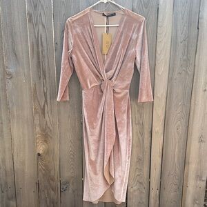 Zara Basic Collection Light Pink Mock Wrap Dress